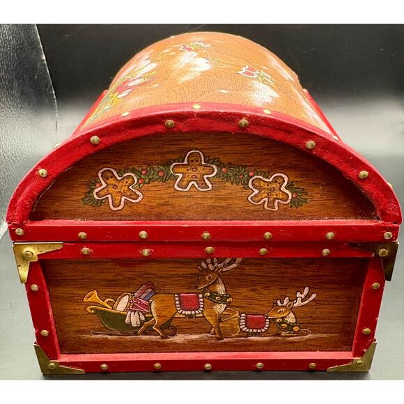 Animated Christmas Music Chest/Box Hand Painted - Picture 6 of 9